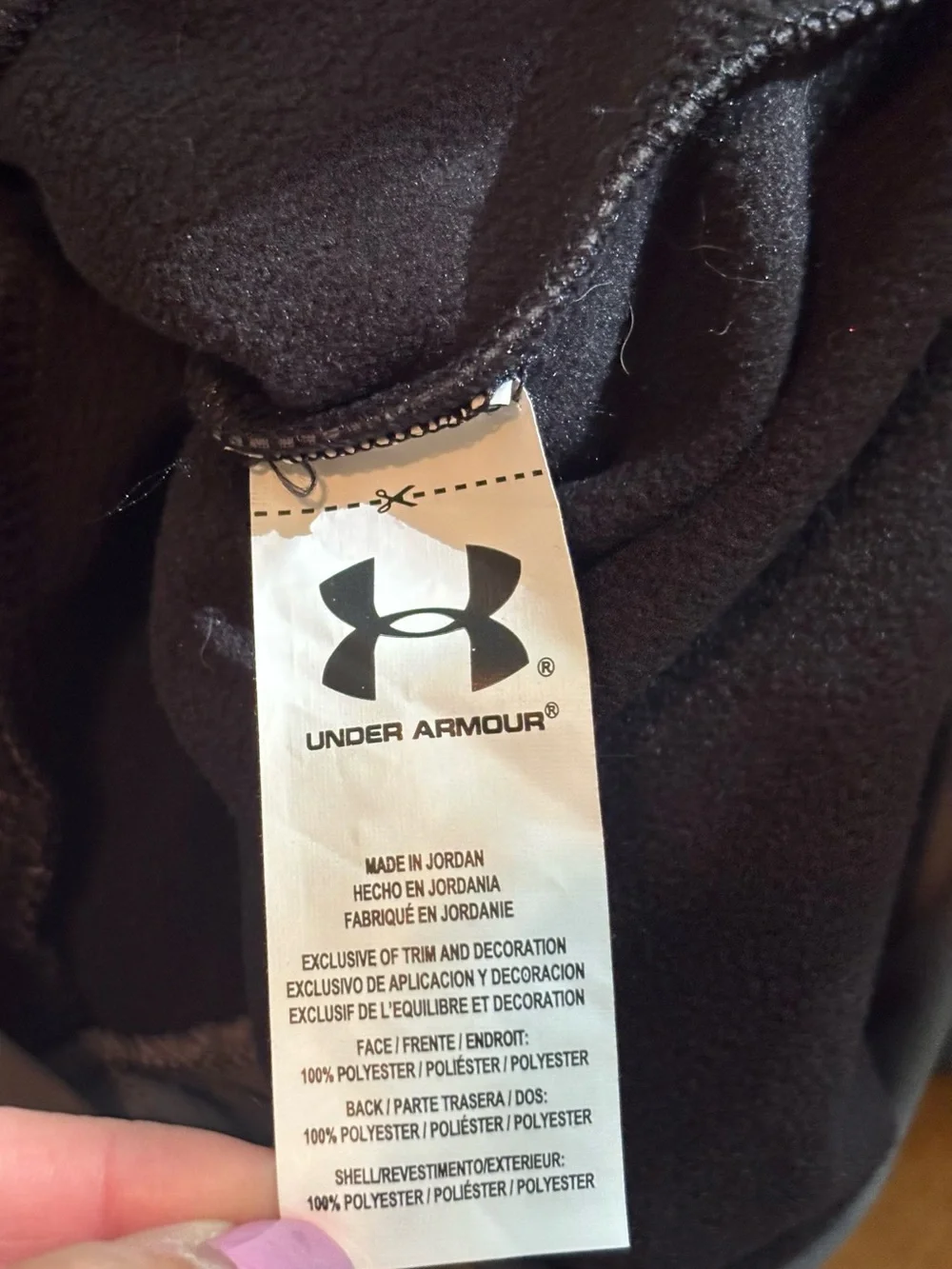 Under Armour Boys Youth XL ColdGear Full Zip Hooded Jacket Gray Black